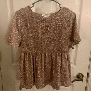 Brownish-Mauve Peplum Blouse